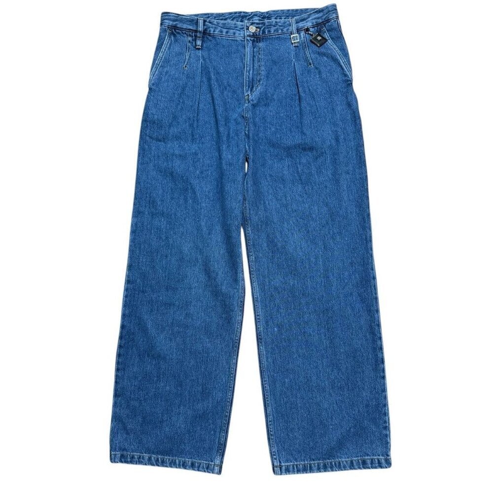 Wooyoungmi Paris Sz 52 Jeans Blue High Waist Streetstyle Baggy Korean Designer